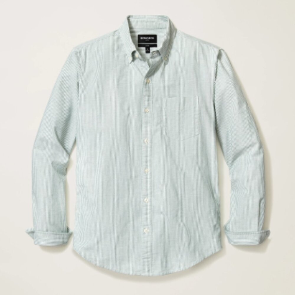 Bonobos Light Mint Green Striped Button-Down Shirt